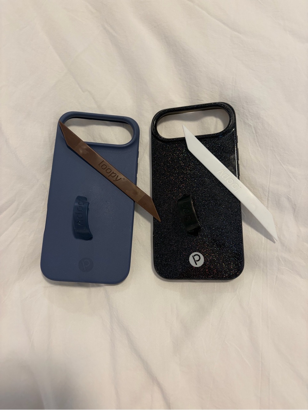 Loopy Cases - iPhone Air denim and black sparkle plus extra loops